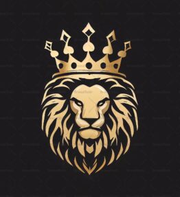 Majestätischer Löwe und Krone